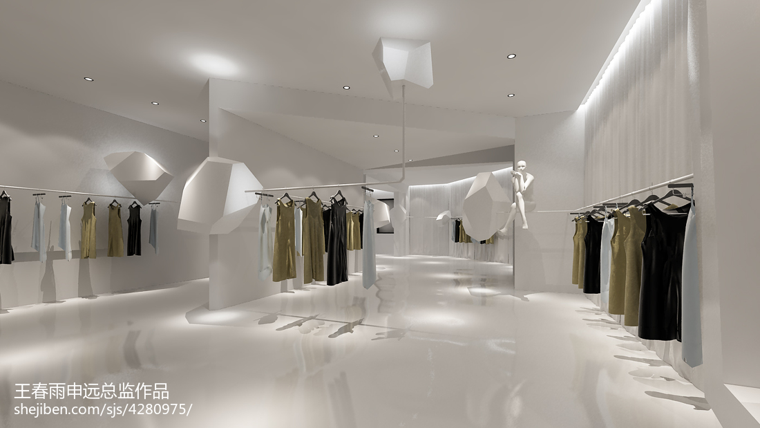 品牌服裝展廳_3144826 設(shè)計(jì)本裝修效果圖解析，演繹服飾空間美學(xué)
